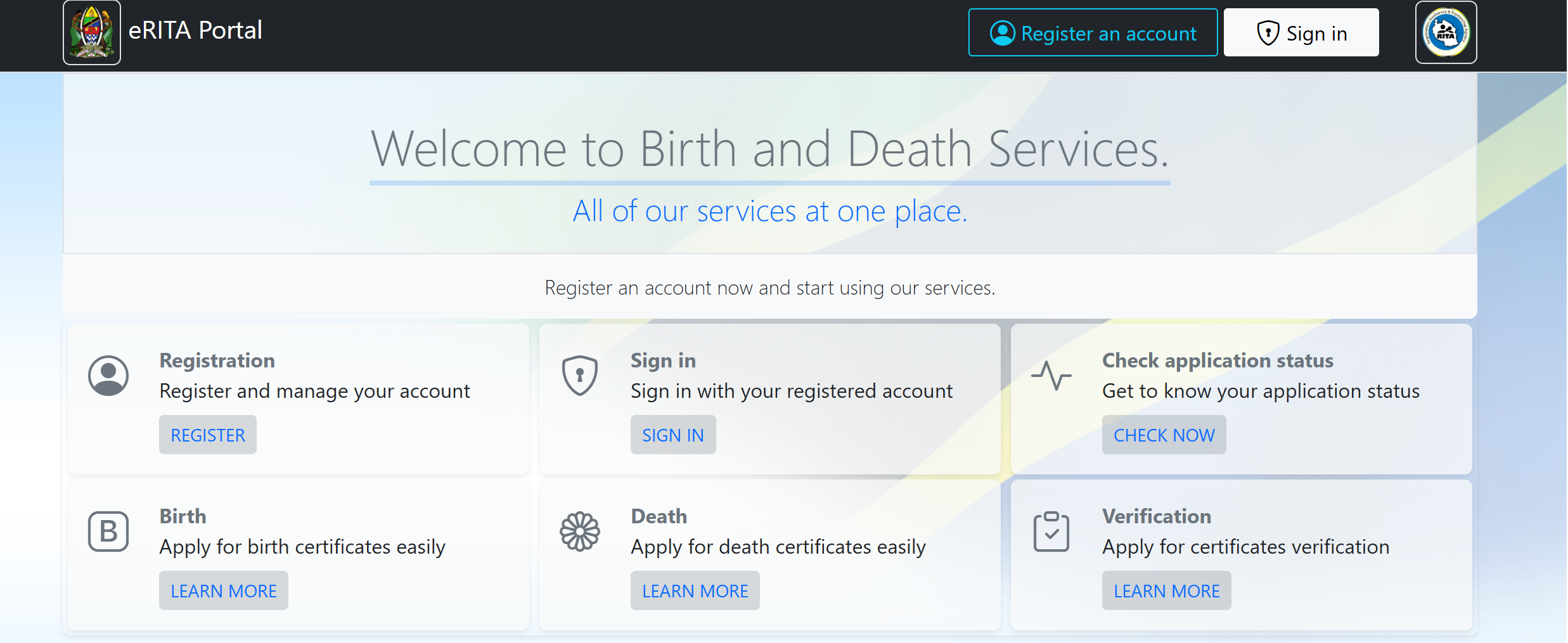 Ukurasa wa eRITA Portal