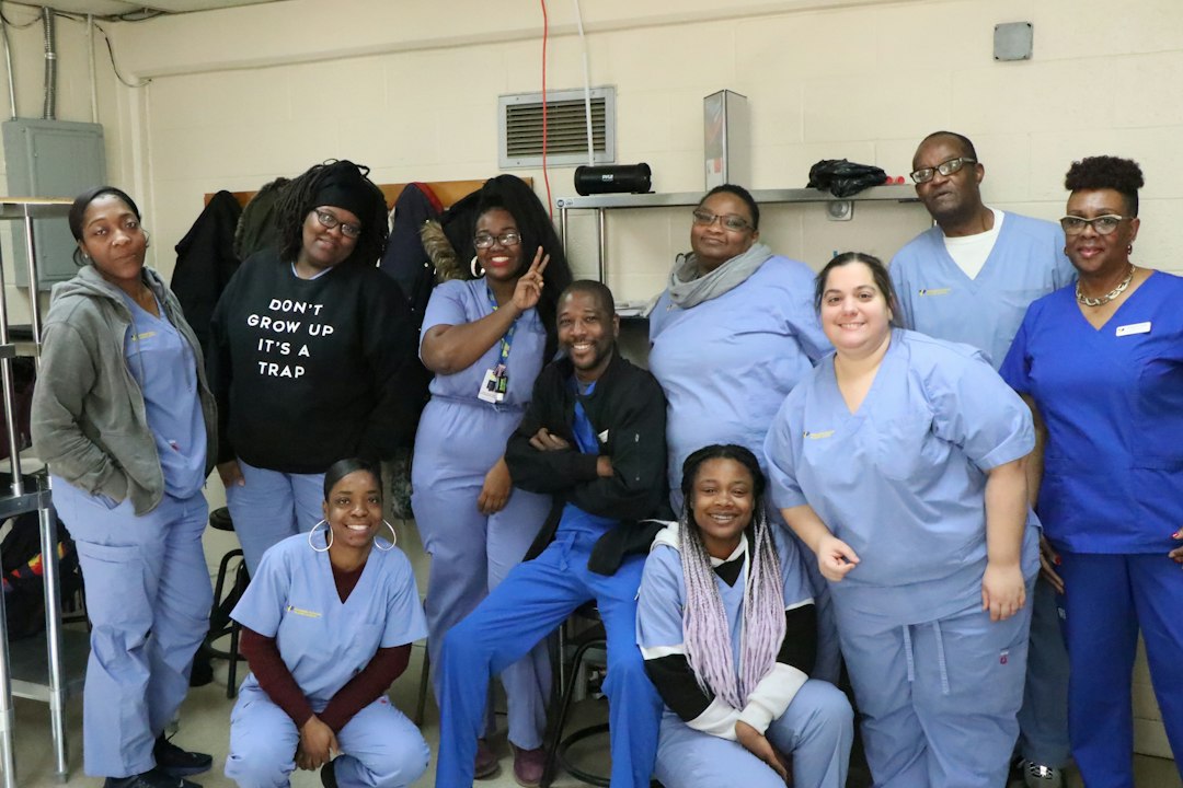 Health sciences students in a learning environment