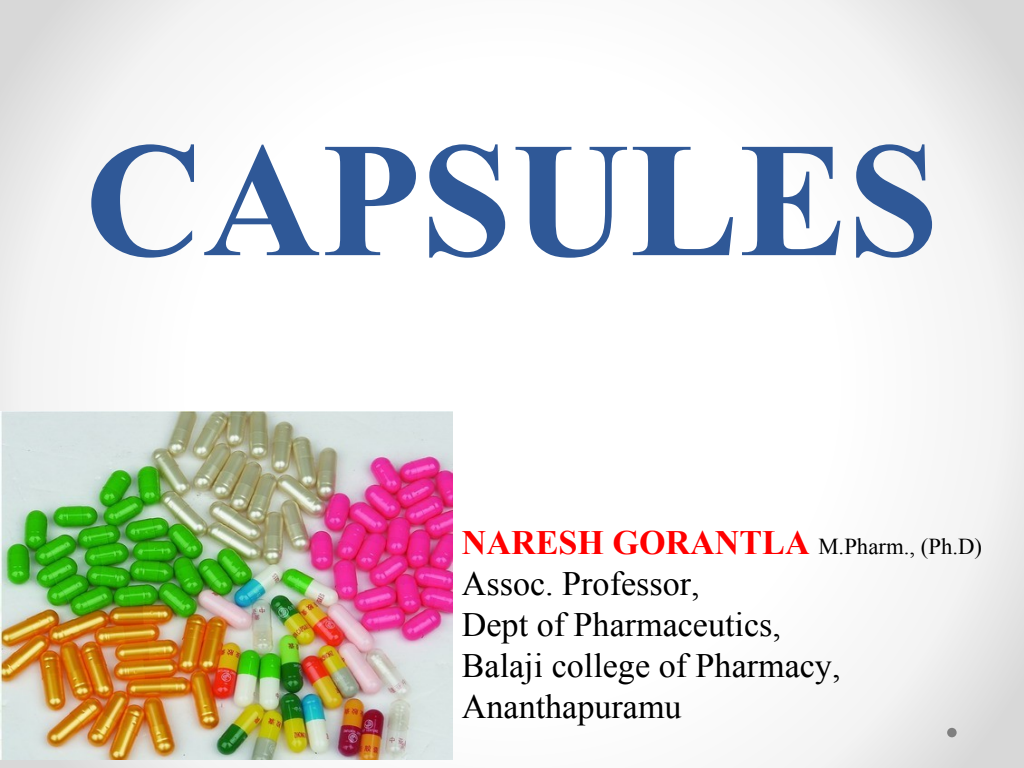 Cover slide of Capsules - Naresh Gorantla