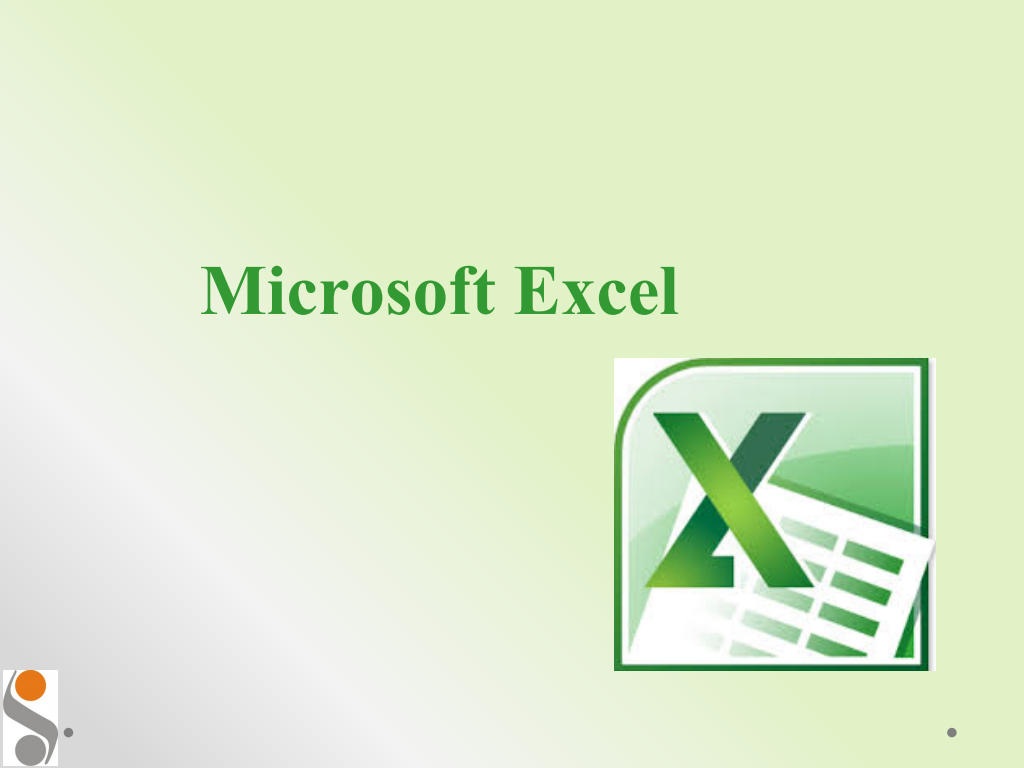 Cover slide of Microsoft Excel - Presentation 01