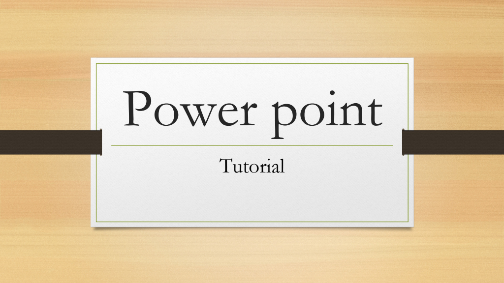 Cover slide of Microsoft PowerPoint - Tutorial