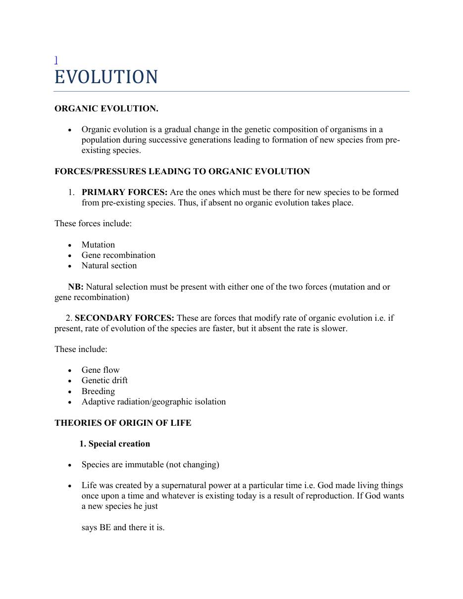 Evolution page 1